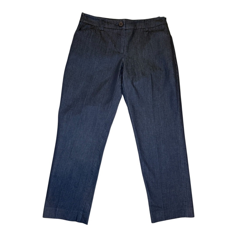 New‎ York & Company Stretch Cropped Pants Size 0 Dark Wash Career